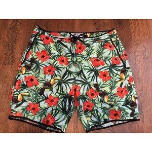 Trunks Surf & Swim Co. Size 34 Tropical Floral Swim Board Shorts lined